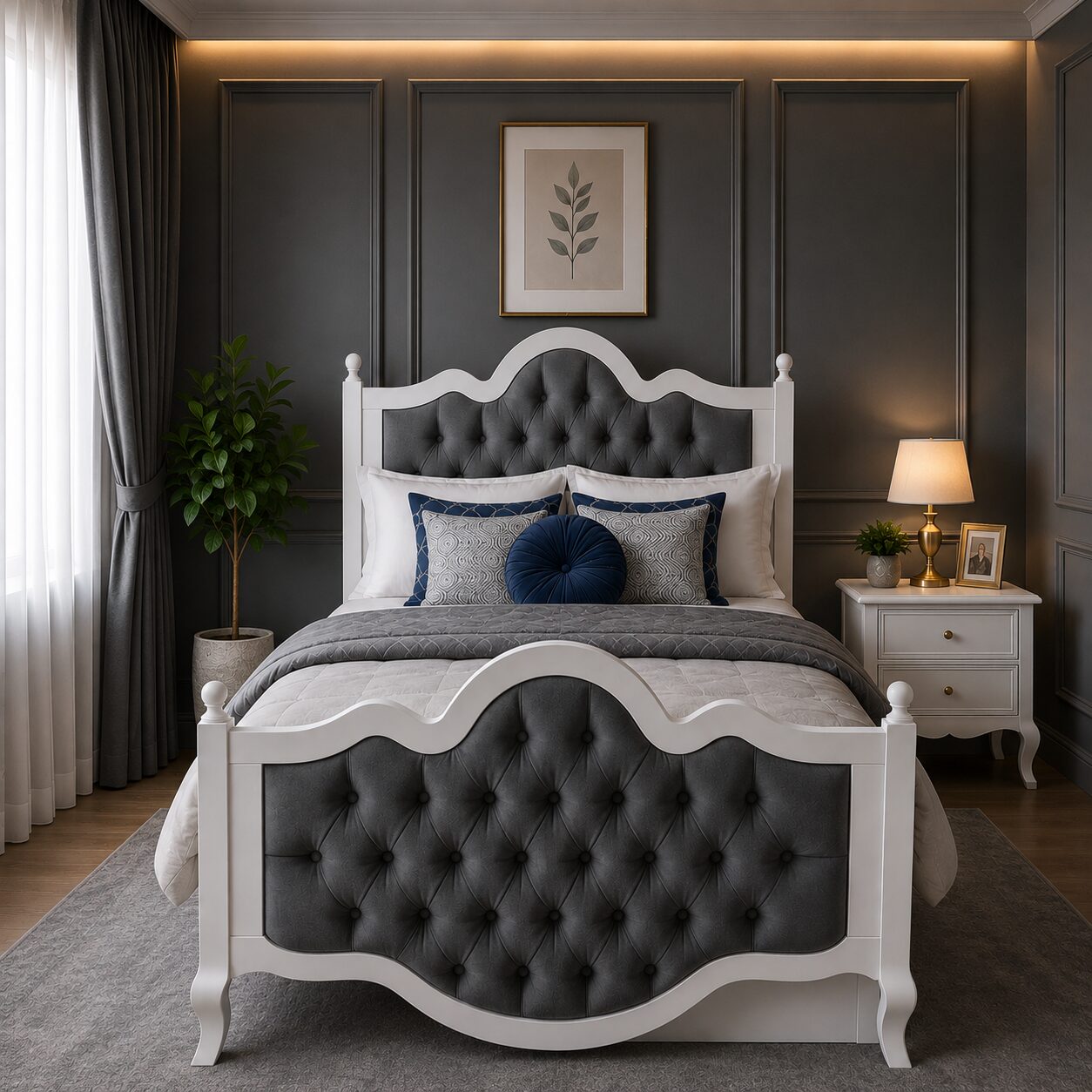 ELİT KARYOLA YAVRULU KAPİTONELİ GRİ