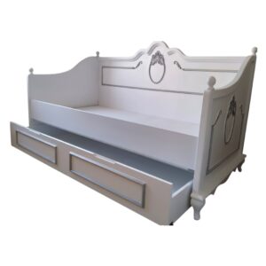 KLAS SEDİR KARYOLA GRİ  OYMA