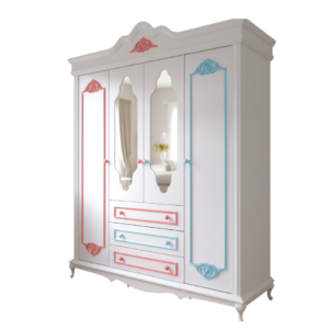 Klas Renkli 4 kapılı Dolap